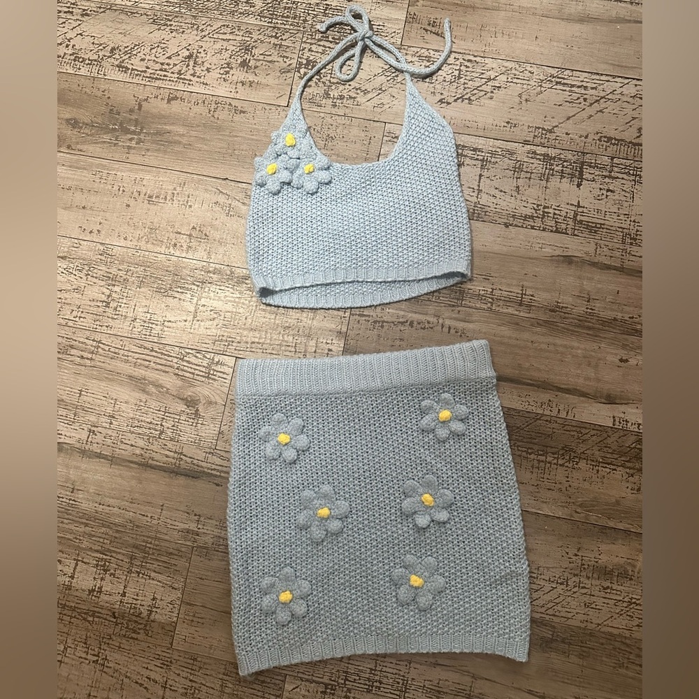 MORE TO COME Baby Blue Knit Set - Size S
